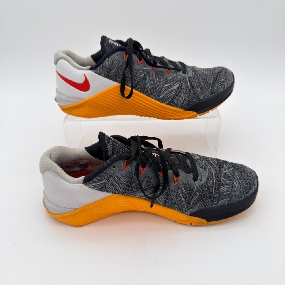 Nike Metcon 5 Womens Training Shoes Gray Black Orange AO2982-081 Size 6.5 - Picture 2 of 8